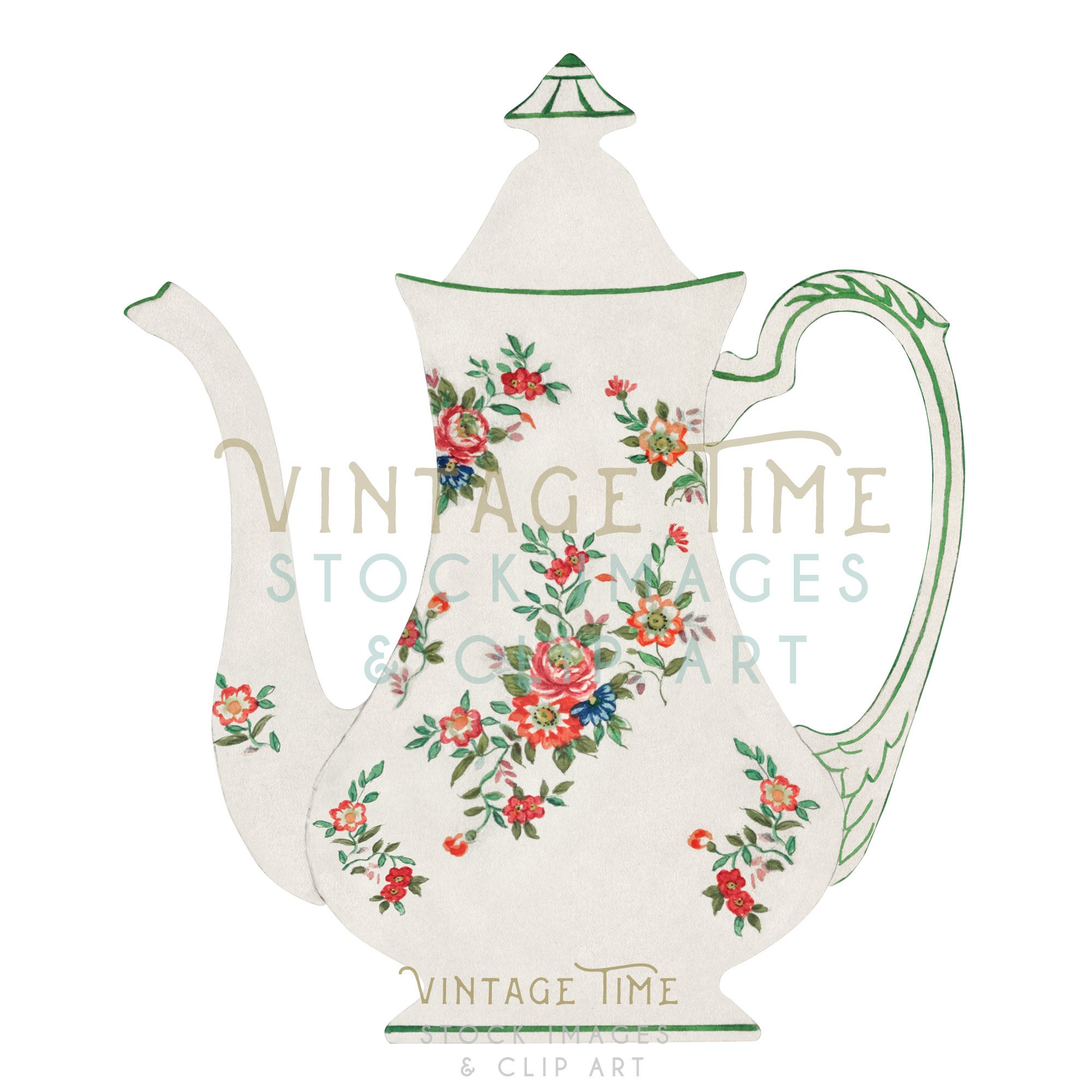 Teapot Clipart Image, Instant Download, Teapot Printable, Teapot Clip