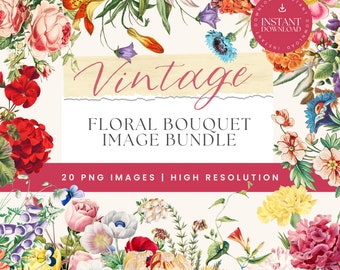 Clipart bouquet floreali / Diario spazzatura adesivo / Bouquet acquerello / Clipart fiori acquerello / Clipart rosa / Uso commerciale
