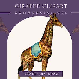 Clipart Circus Giraffe afbeelding, digitale clipart, digitale download, instant download, commercieel gebruik, scrapbooking, home decor, kindercircus