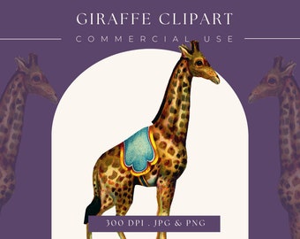 Clipart Circus Giraffe image, digital clipart, digital download, instant download, commercial use, scrapbooking, home decor, kids circus