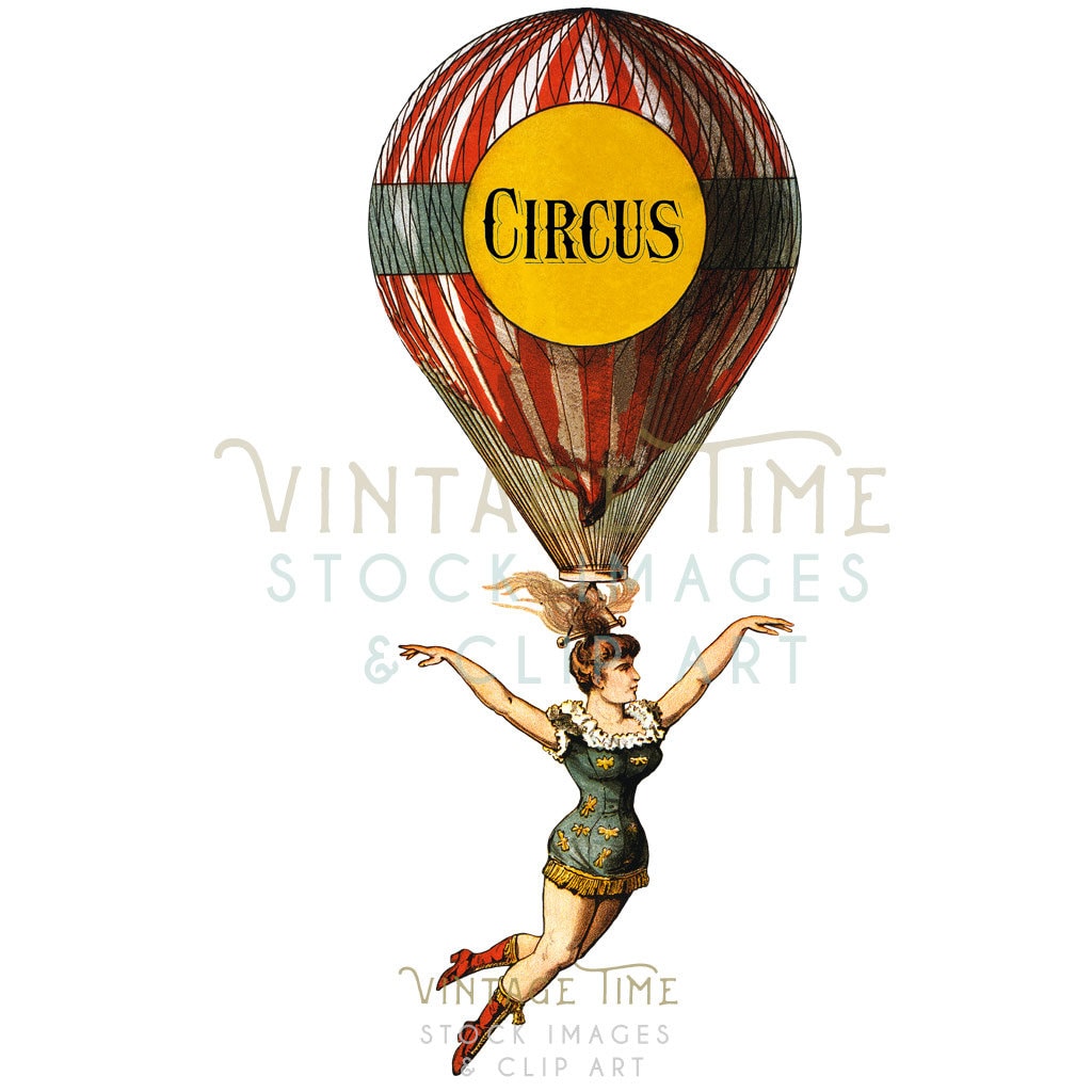 Clipart Circus Hot Air Balloon Image, Digital Clipart, Digital Download