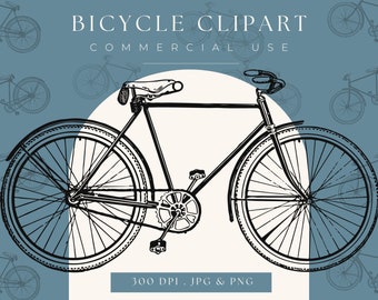 Clipart Bicycle image, bike digital clipart, digital download, instant download, scrapbooking, printable home decor, vintage clipart