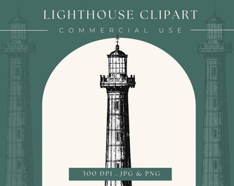 Lighthouse clipart, Instant Download, Light house printable, Lighthouse clip art, lighthouse graphic, home decor, scrapbooking, wall art