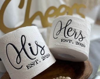 His and Hers, Funny Toilet Paper, Paper Anniversary Gift, Gift for Husband