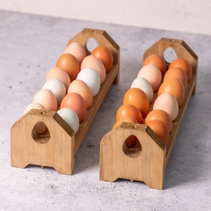 Porte-œufs empilable en bois de ferme l Rangement des œufs l Conservation des œufs frais l Porte-œufs en bois l Casier à œufs en bois l Boîte à œufs en bois l Plateau à œufs