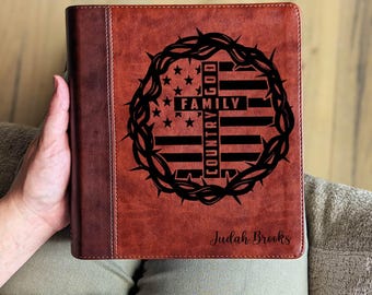 Personalisierte ESV Journaling Studienbibel | Englische Standard Version | Individuell gravierter Name | Breiter Rand Studienbibel | Christliches Geschenk
