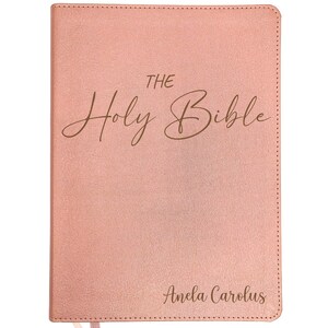 Personalized CSB Journaling Bible | Rose Gold | Custom Engraved Name | Christian Gift for Women
