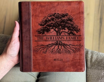 Personalized ESV Journaling Study Bible | Custom Engraved Name | Wide Margin Bible for Notes | Family Tree | Study Bible | Family Bible