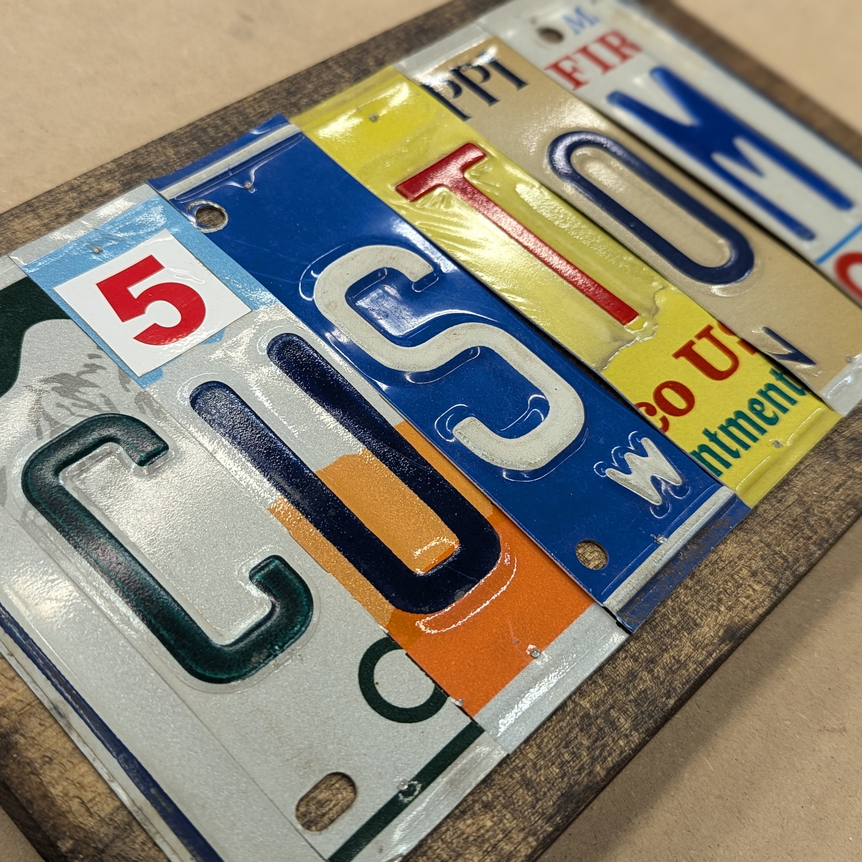 Personalized Rustic Word Art Custom License Plate Letter Sign - Rustic ...