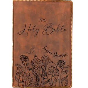 Personalized NKJV Wide Margin Bible | New King James Version | Custom Engraved Name | Single-Column Reference Bible | Christian Gift
