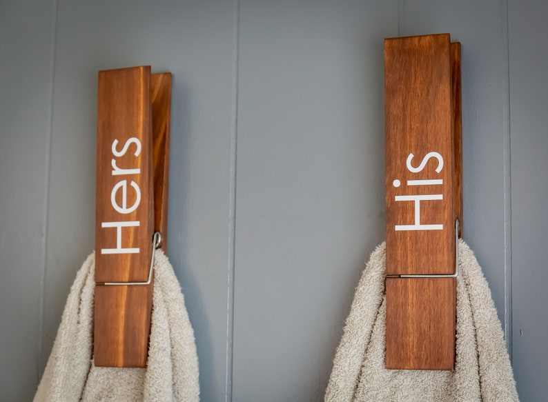 Jumbo Clothespin Bathroom Towel Holder One 12 Large Etsy