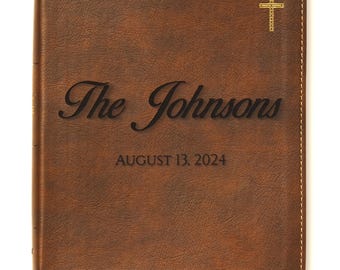 Personalized NIV Journaling Bible | New International Version | Custom Engraved Name | Easy-to-read Study Bible | Christian Wedding Gift