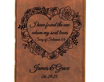 Personalized NKJV Wide Margin Bible | New King James Version | Custom Engraved Name | Single-Column Reference Bible | Wedding Bible | Family