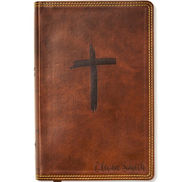 Bibbia NKJV personalizzata per bambini / Nome inciso personalizzato / Nuova versione King James / Bibbia di studio facile da leggere / Regalo cristiano con croce
