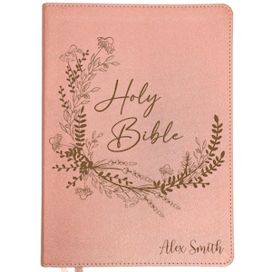 Personalized CSB Journaling Bible | Rose Gold | Custom Engraved Name | Christian Gift for Women