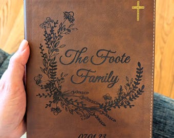 Personalized NIV Journaling Bible | New International Version | Custom Engraved Name | Easy-to-read Study Bible | Family Christian Gift