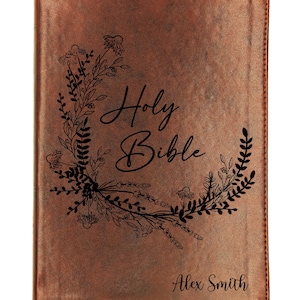Personalized ESV Wide Margin Bible | Custom Engraved Name | English Standard Version | Journaling Reference Bible | Christian Gift