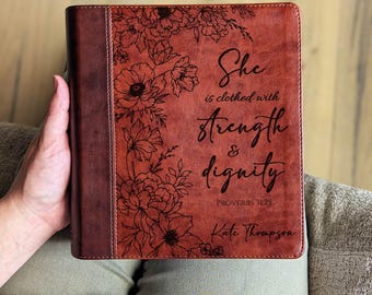 Personalized ESV Journaling Study Bible | Custom Engraved Name | Wide Margin Bible for Notes | Christian Gift for Women | Study Bible