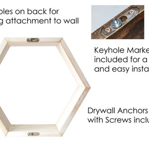 Hexagon Shelves, floating shelf, Honeycomb Shelf, crystal shelf, wood hexagon, plant shelf, rustic display shelves, crystal display shelf image 6