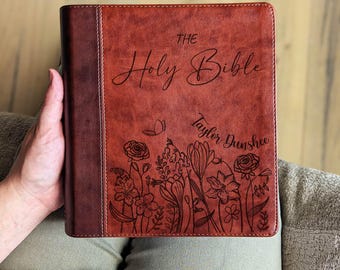 Personalisierte ESV Journaling Studienbibel | Englische Standard Version | Individuell gravierter Name | Breiter Rand Studienbibel | Christliches Geschenk