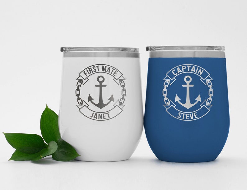 Personalized boat captain tumbler Captain First mate tumblers Etsy