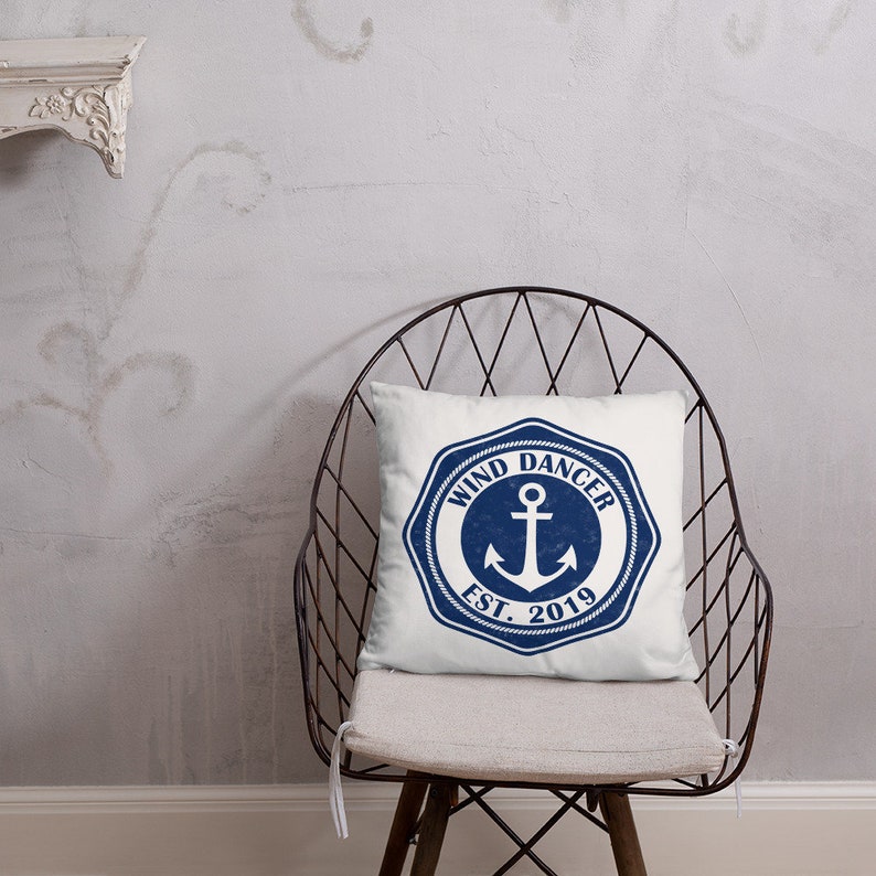 Personalized Boat Name Pillow Sailing Gift Boat Decor Etsy
