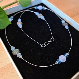 Blue Lace Agate and Labradorite necklace image 2