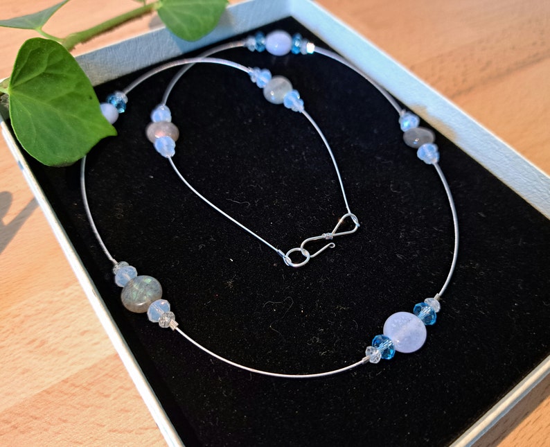 Blue Lace Agate and Labradorite necklace image 2