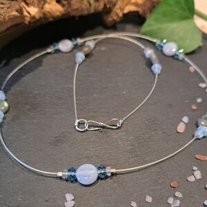Blue Lace Agate and Labradorite necklace image 1