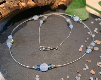 Blue Lace Agate and Labradorite necklace