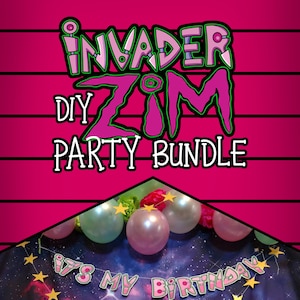 Invader Zim Printable Party Birthday, Gender Reveal, Baby Shower