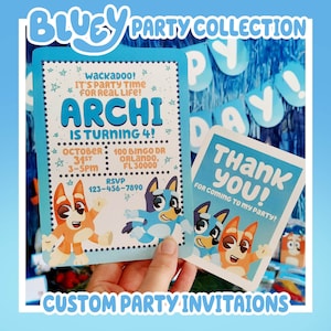 Bluey Inspired Invitation Baby Shower Birthday Party Gender Reveal