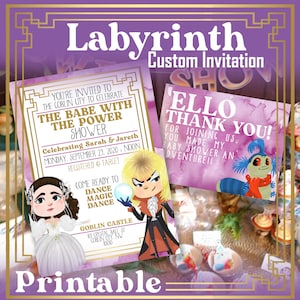 Labyrinth Invitation Baby Shower Birthday Party Gender Reveal