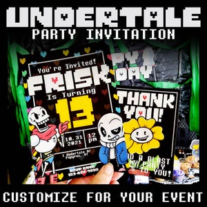 Undertale Invitación Baby Shower Fiesta de cumpleaños Revelación de género
