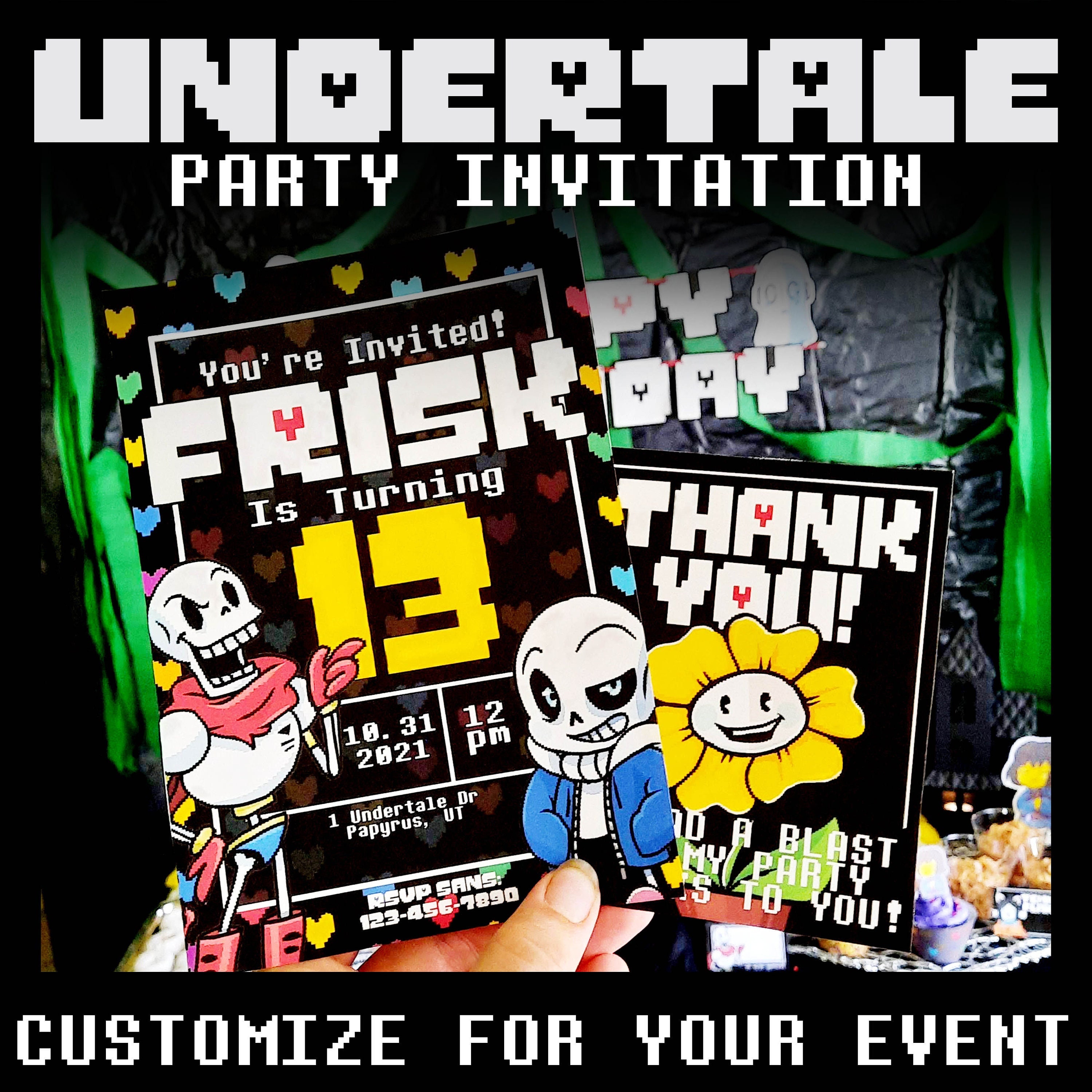 Undertale Birthday Invitations Toriel Digital Download 5x7 