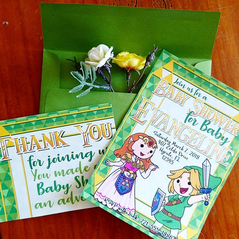 Legend of Zelda cutie Invitation Baby Shower Birthday Party Etsy