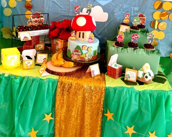 Decoration Anniversaire Mario 7 ans, Kit Anniversaire Mario
