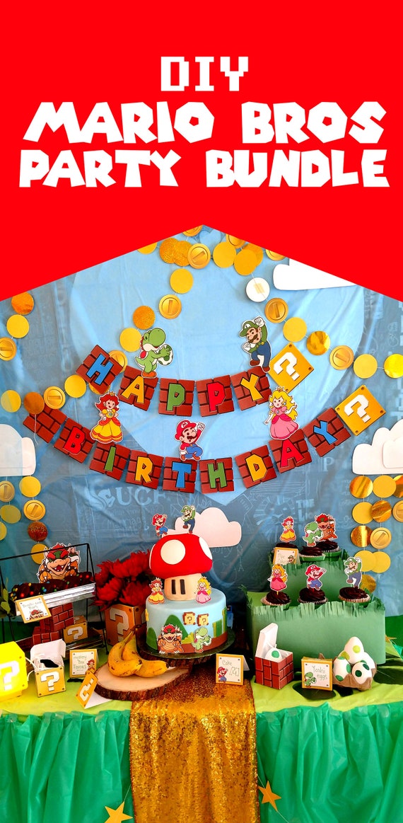 Mario Bros Imprimable Fête anniversaire baby shower genre révéler  anniversaire -  Canada