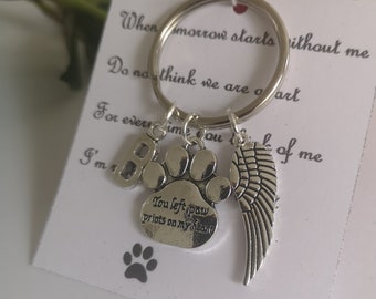 Pet Loss Memorial, Bereavement, Grief, Keyring, Keyfob, Keychain Keepsake, Gift, Personalised, Initial, Keepsake,  Dog,  Cat