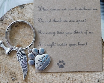 Pet Loss Memorial, Bereavement, Grief, Keyring, Keyfob, Keychain Keepsake, Gift