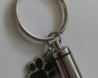 Pet Loss Memorial Urn, Ashes Keyring, Keepsake Jewellery, Personalised Letter Charm