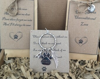 Pet Memorial Keepsake Gift Box, Dog, Cat Loss, Animal, Personalised Card, Forget Me Not Seeds, Rose Quartz