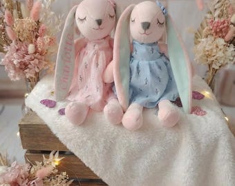 Personalised Bunny Rabbit Soft Toy, Cuddly Companion, Newborn Baby Gift, Christening Keepsake, Nursery, Birthday, Baby Shower, Soft Toy