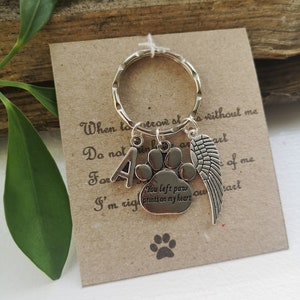 Pet Loss Memorial Bereavement Grief Keyring, Keyfob, Keychain Keepsake Gift