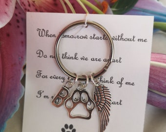 Pet Loss Memorial, Bereavement, Grief, Keyring, Keyfob, Keychain Keepsake, Gift