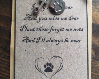Pet Memorial, Dog, Cat Loss, Animal, Personalised Card, Forget Me Not Seeds