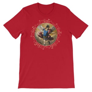 Camiseta de San Miguel - Camiseta unisex de manga corta - 9 colores - San Miguel Arcángel - Icono de San Miguel - regalos cristianos