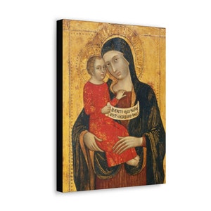Religious gifts - Madonna and Child - 1380 - Print on Canvas HQ - Virgin and Child - Catholic wall art - Religious icons - Religious art