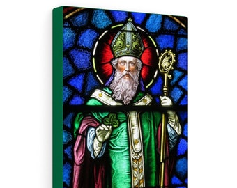 Religious wall art St Patrick of Ireland - Canvas Gallery Wraps - Catholic Wall Art - 2 Sizes - Ready To Hang - Saint Patrick