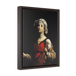 Saint Cecilia - Framed Canvas - St Cecilia Print On Canvas - Catholic Gift For Musicians And Artists - Santa Cecilia - Saints Art